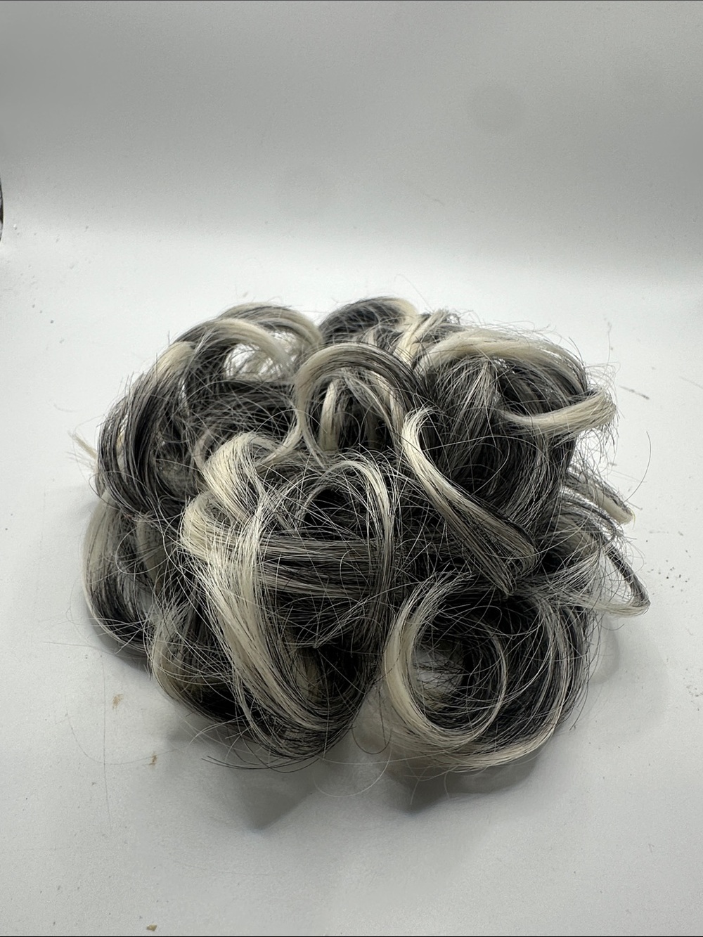 Synthetic Clip-In Hair Bun - Black & Platinum Blonde